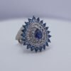 Silver Modern Blue Cutstone AD Ring
