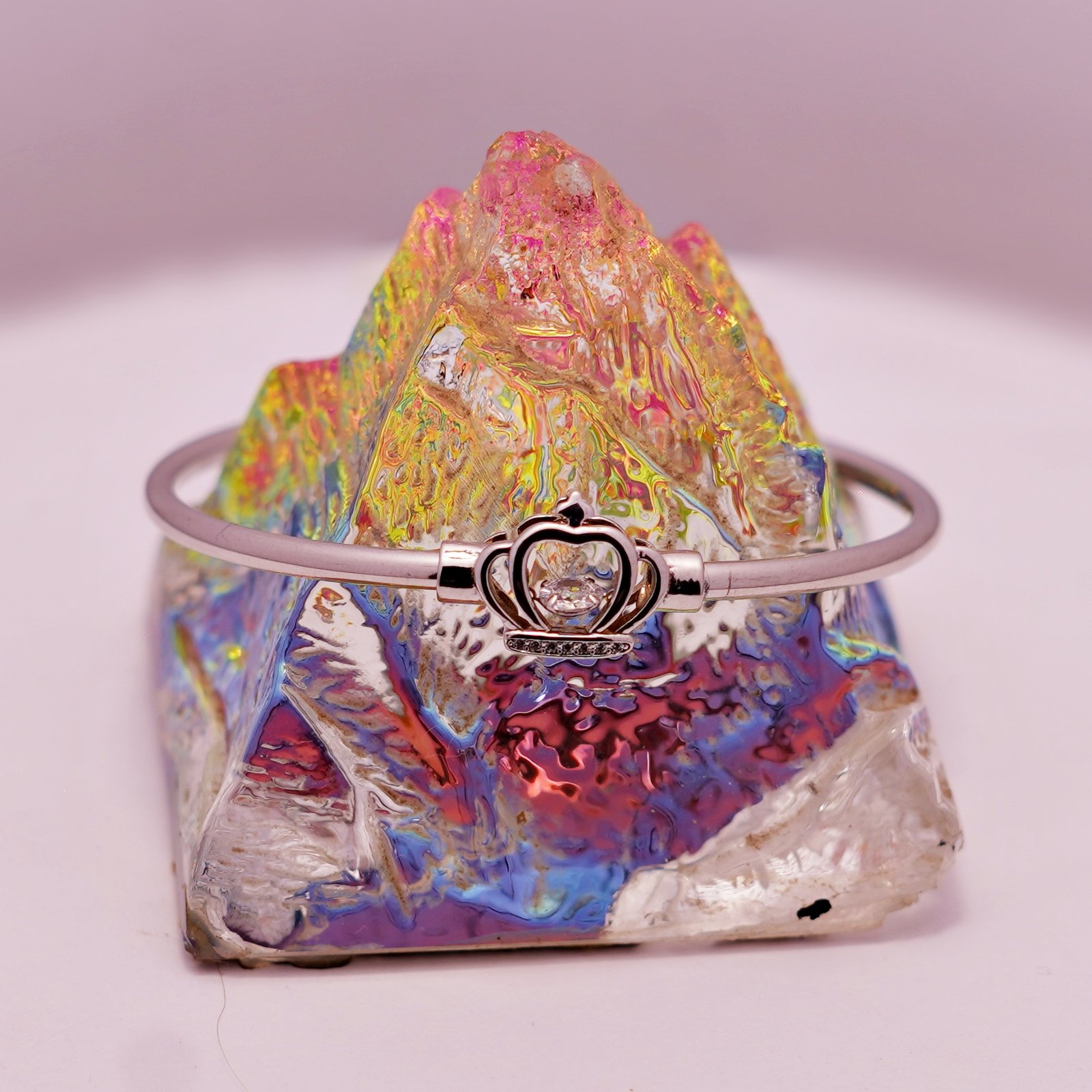 Traditional Floral Stone Oxidised Kada - Image 3