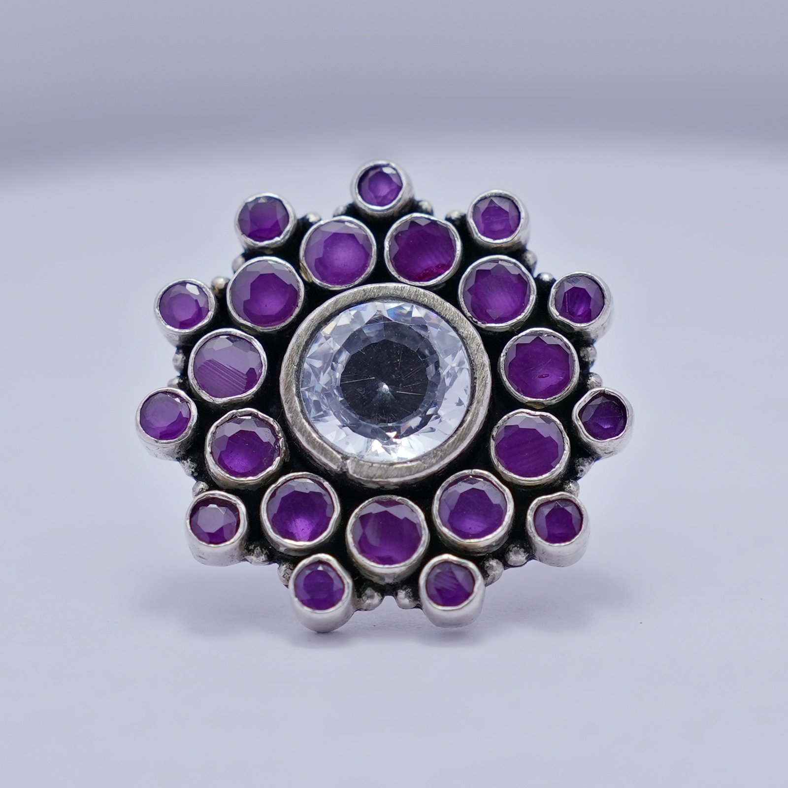 Traditional Oxidised Rotatable Chakra Ring