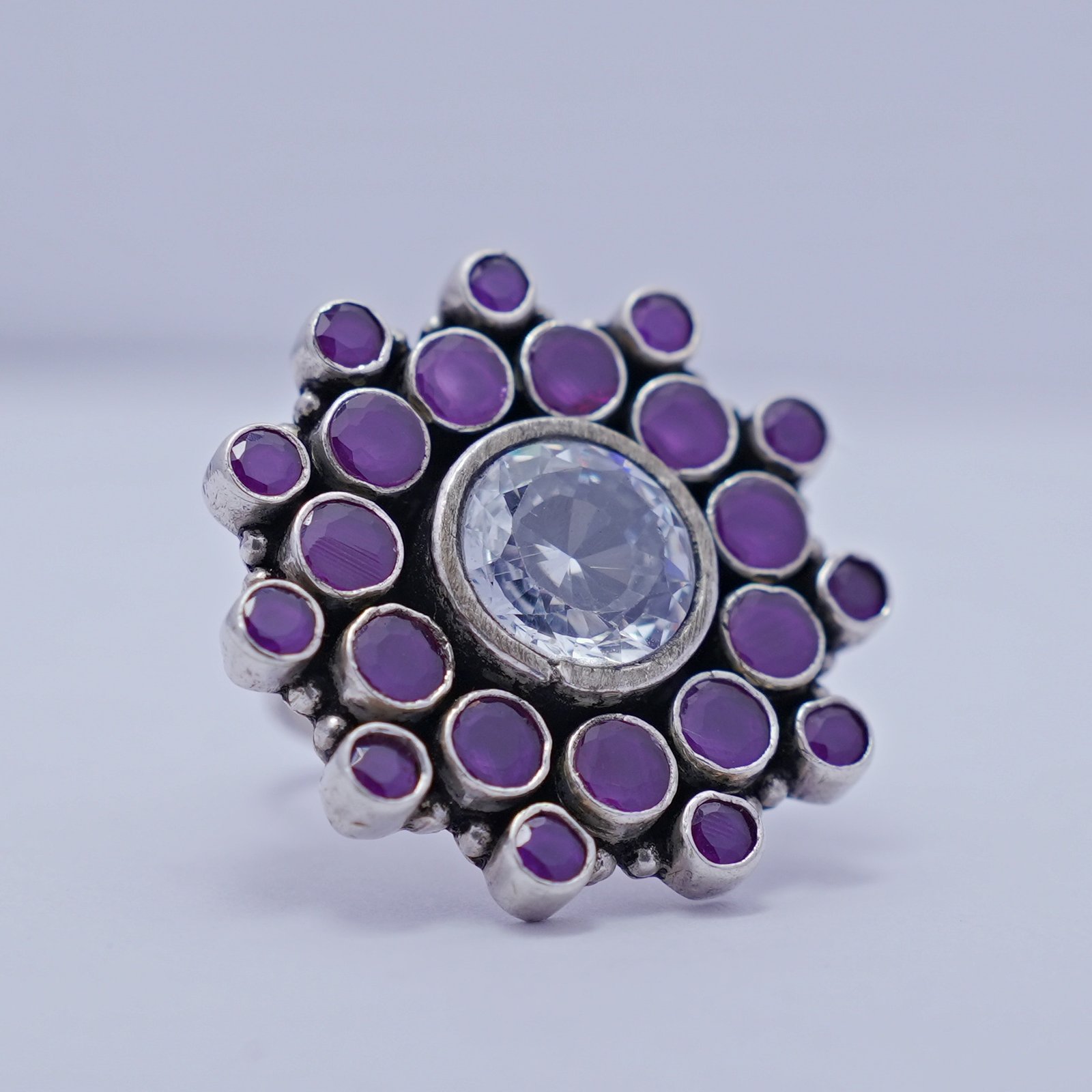 Traditional Oxidised Rotatable Chakra Ring - Image 2