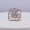 Rose Plated Square Modern Honeycomb AD Modern Ring