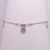 Silver Studded American Diamond Italian Anklet