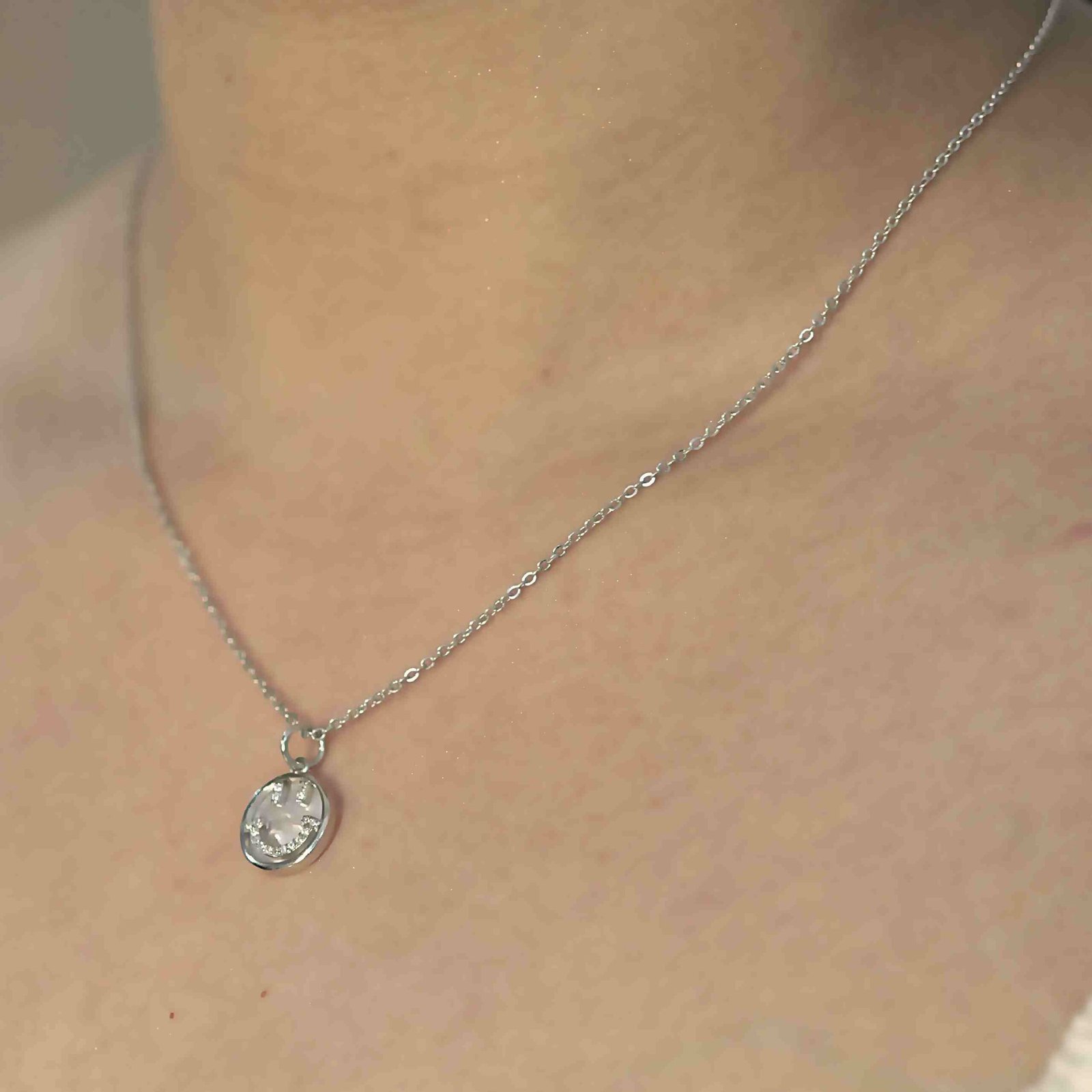 Silver Smile Shape Chain for women - Image 2