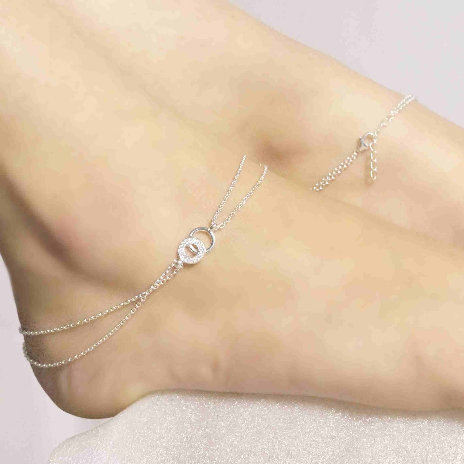 Double Layer Pearl Anklet for women - Image 2