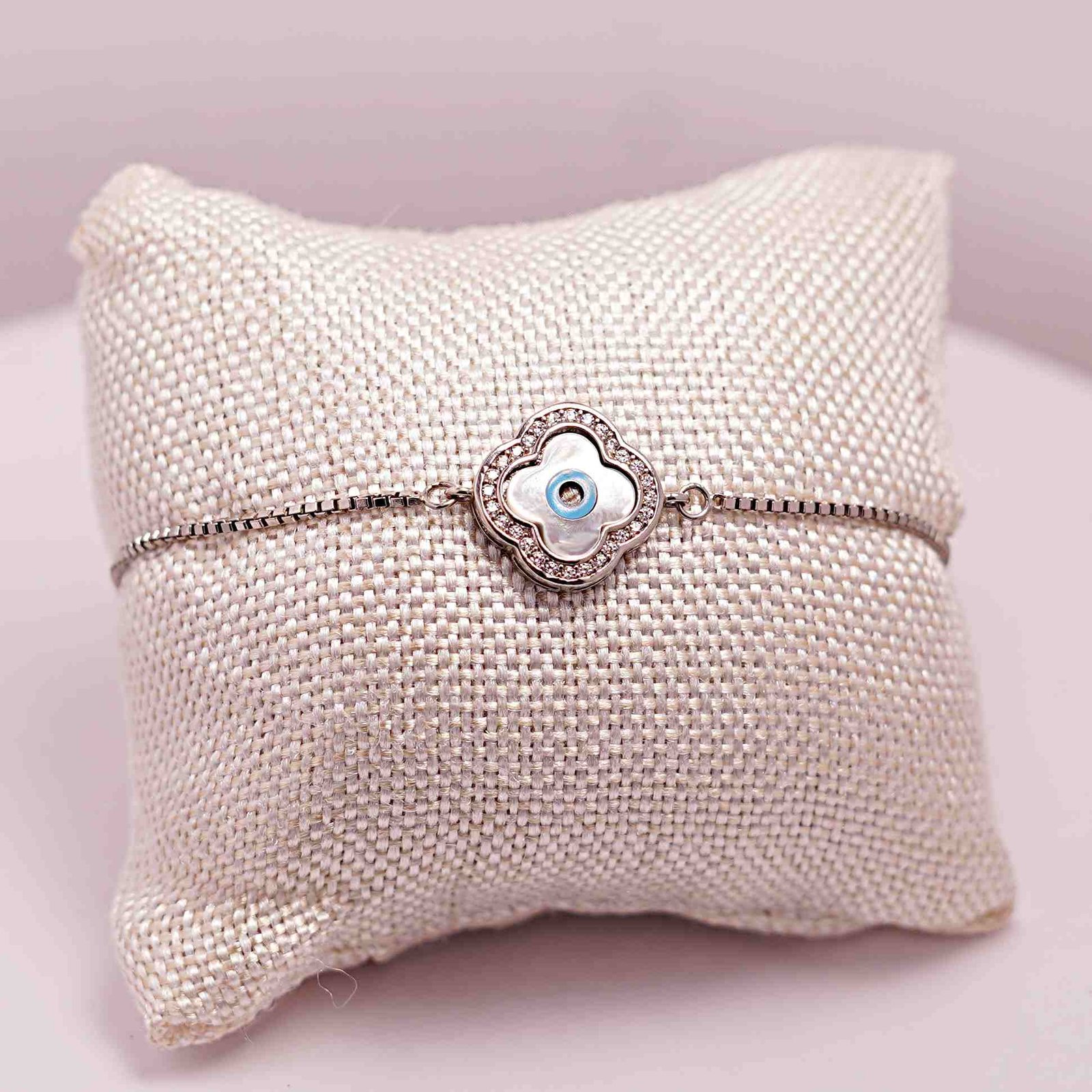 Evil Eye Stone Box Chain Bracelet - Image 2