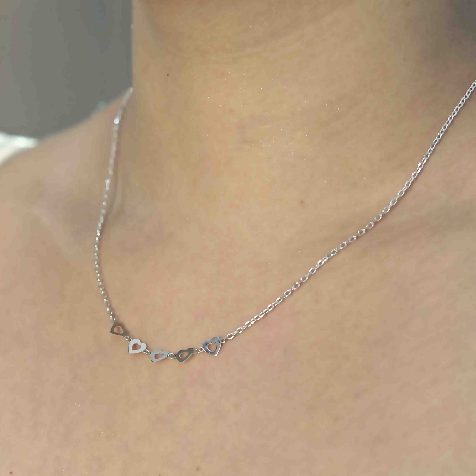 Silver Modern Heart Shape Chain - Image 2