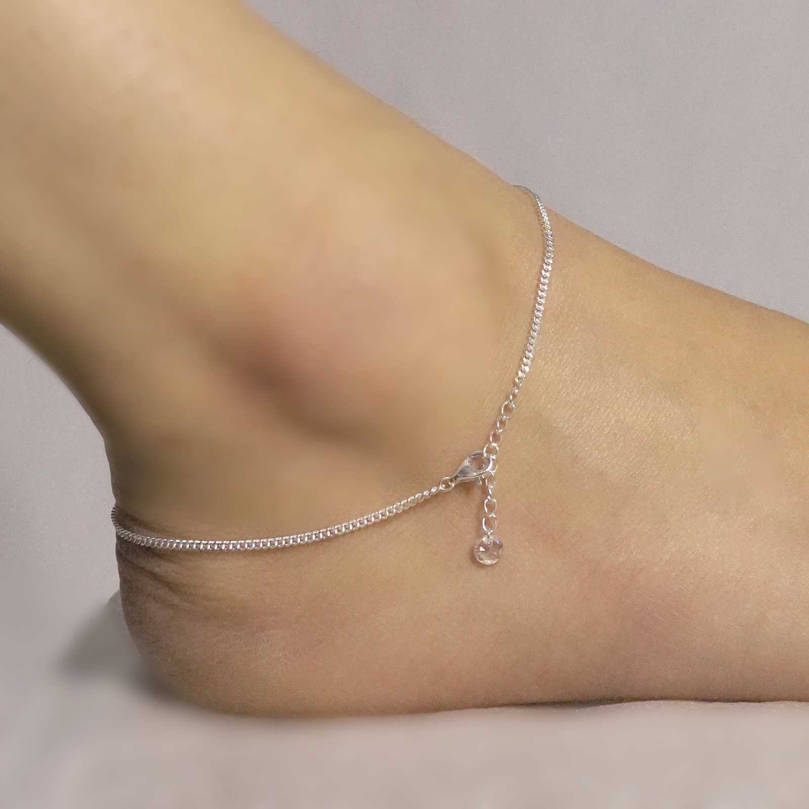 Sterling Silver Charm Chain Anklet - Image 3