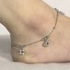 Silver Studded American Diamond Italian Anklet