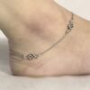 Silver petite charm anklet for women