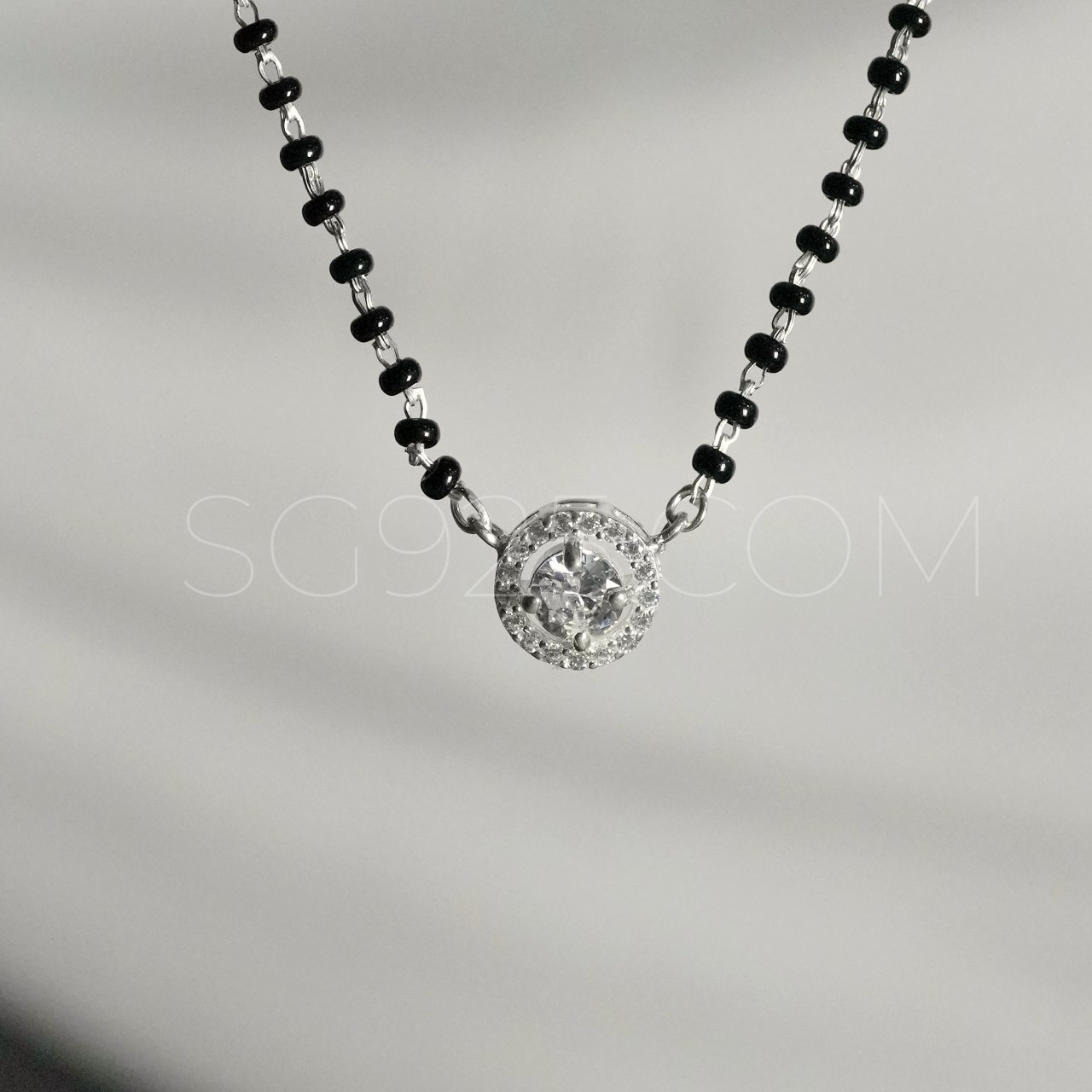 Silver Floral AD Mangalsutra - Image 4