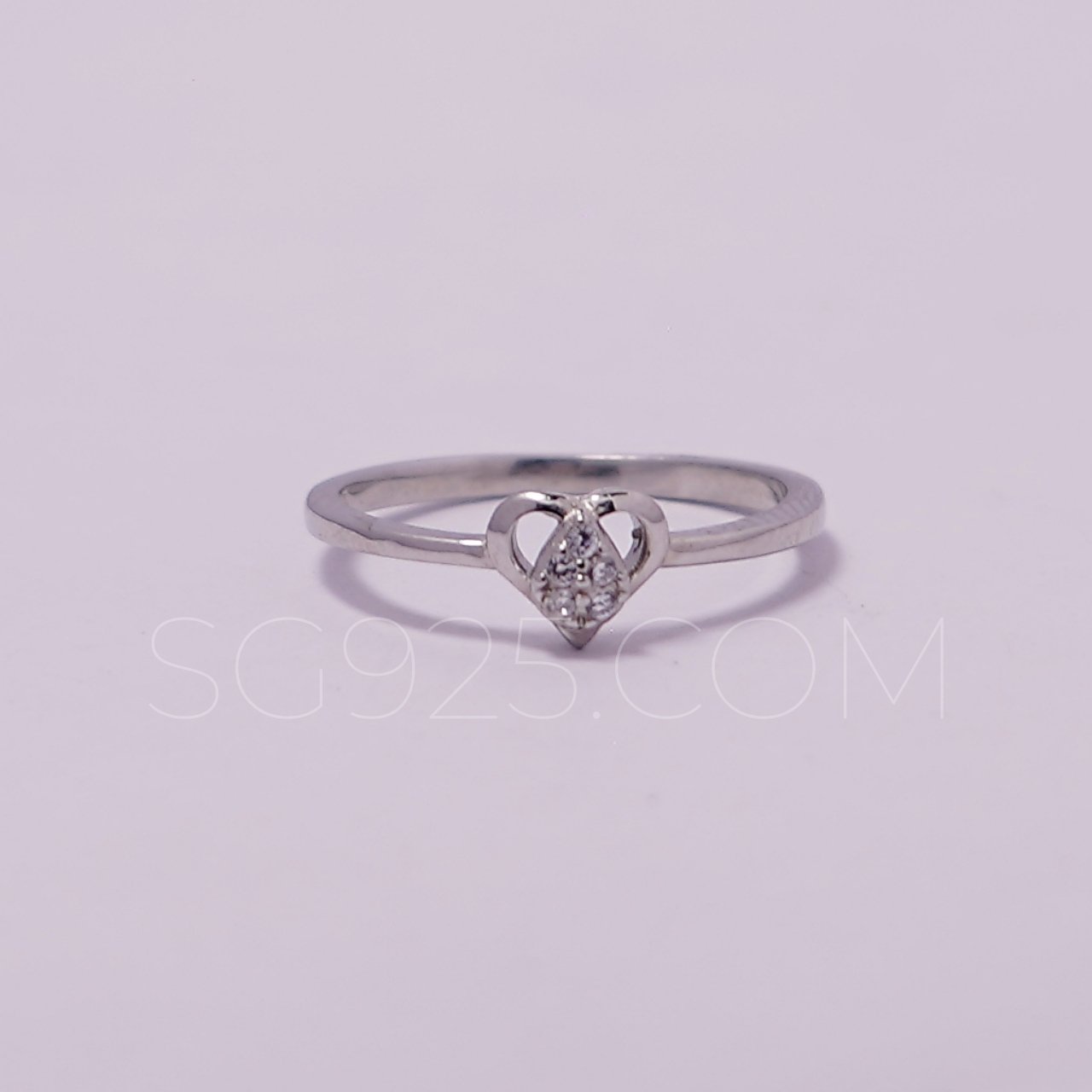 Silver Lightweight Heart Modern AD Ring