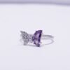 Silver Single Stone Colored Butterfly AD Modern Ring