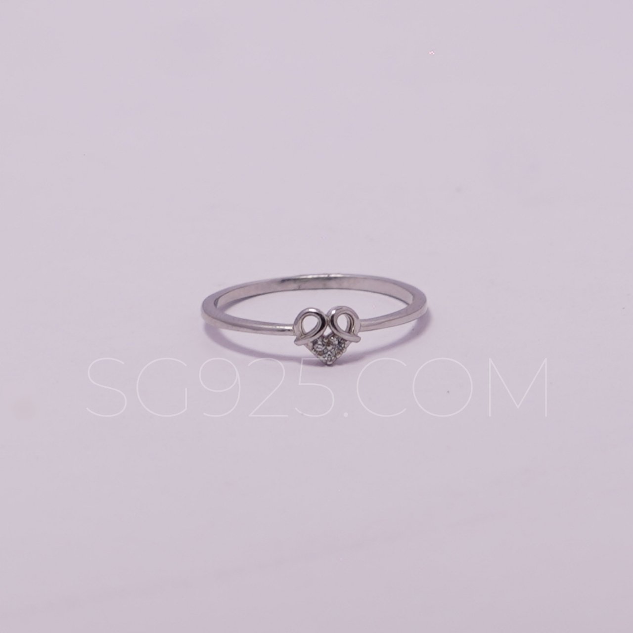 Silver Lightweight Heart Modern AD Ring