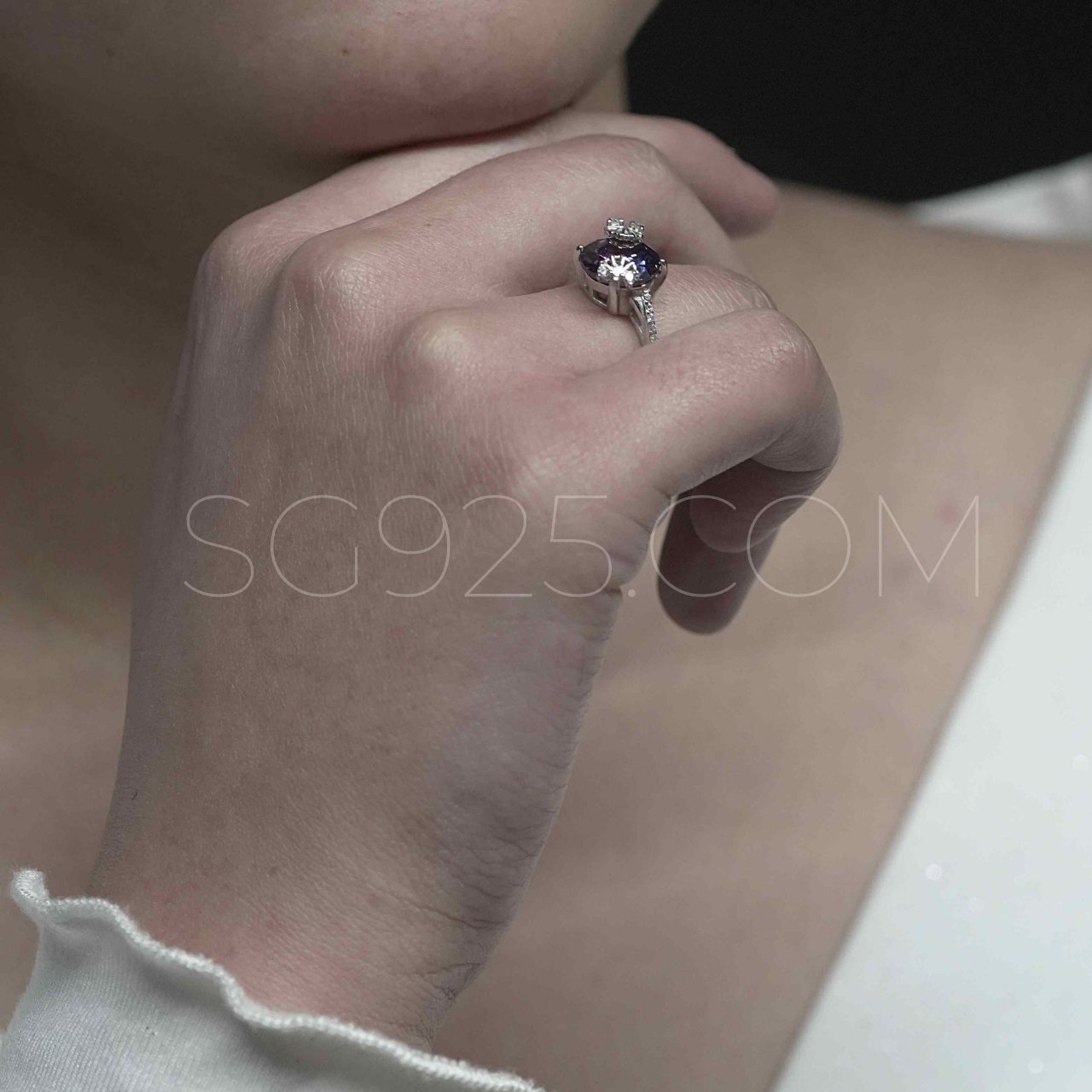 Silver Light Weight Single Stone Italian