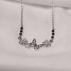 Silver Floral Butterfly Link Modern Mangalsutra