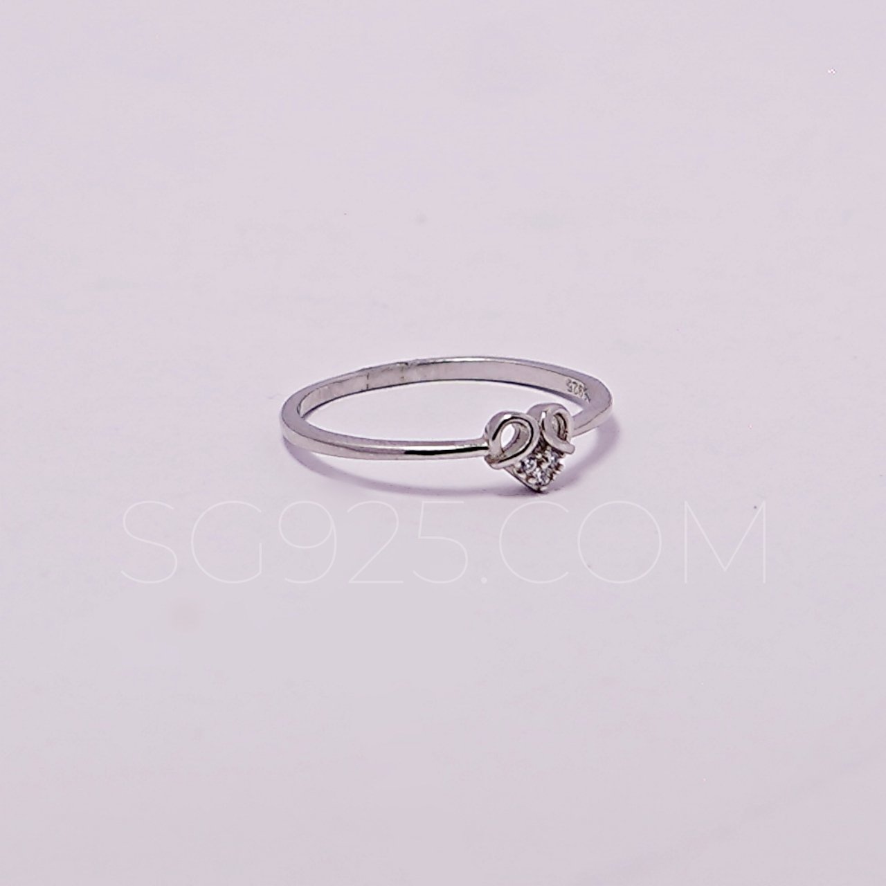 Silver Lightweight Heart Modern AD Ring - Image 2