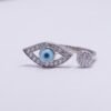 Silver Evil Eye Circle AD Ring
