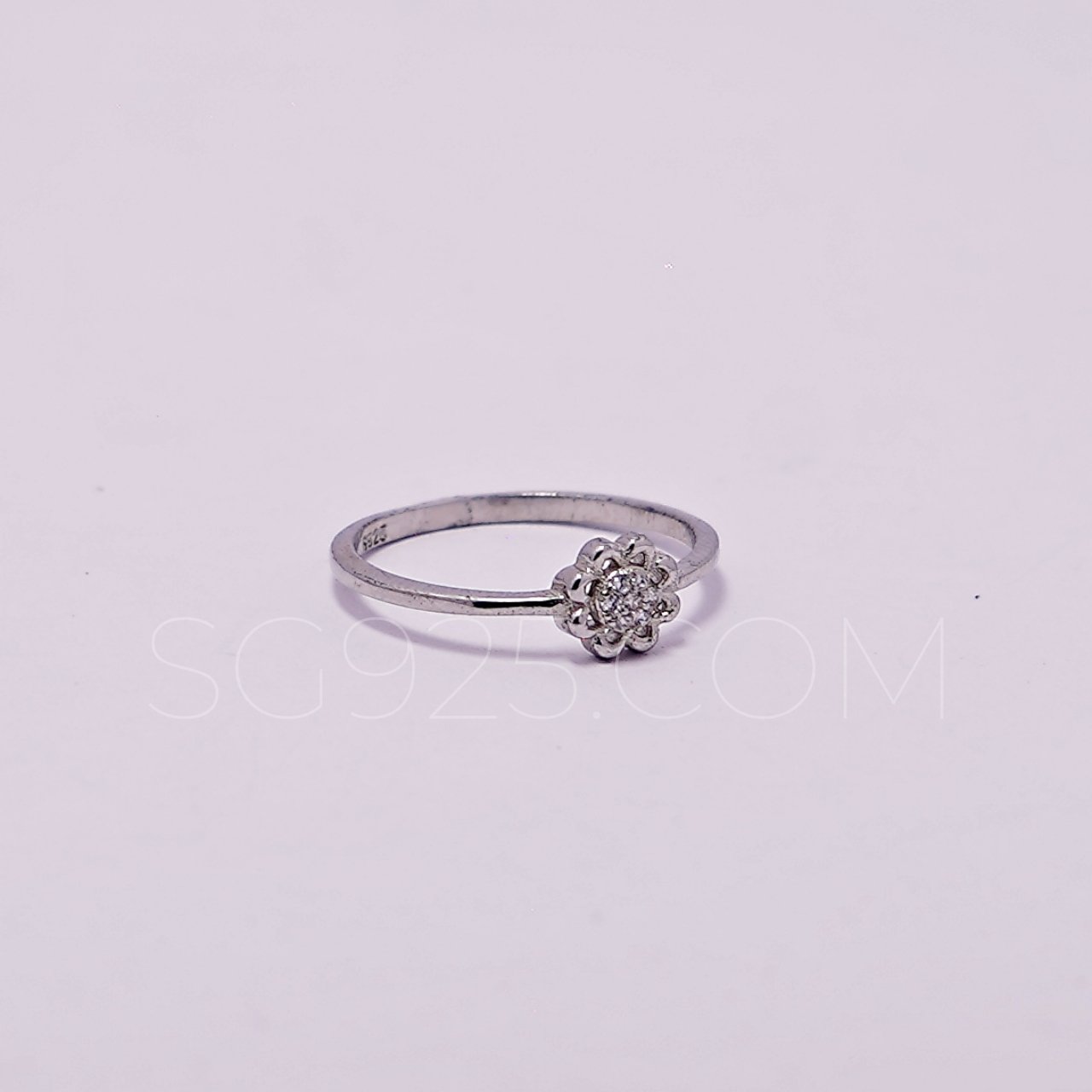Silver Lightweight Floral Modern AD Ring - Image 2