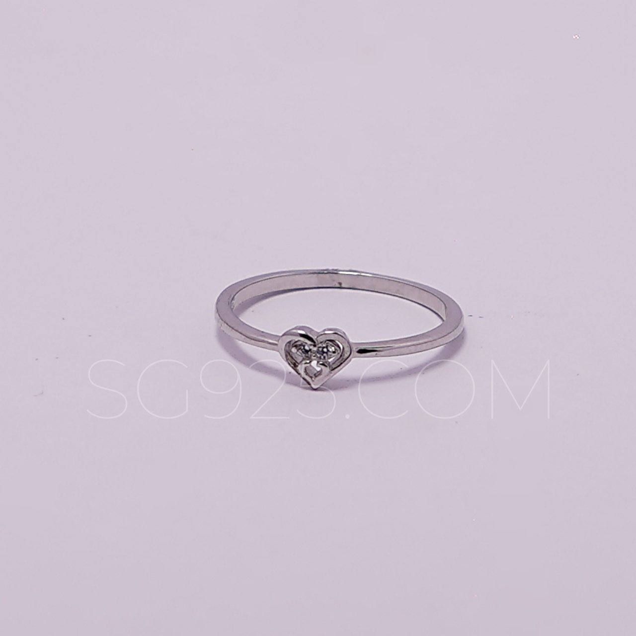 Silver Lightweight Heart Modern AD Ring