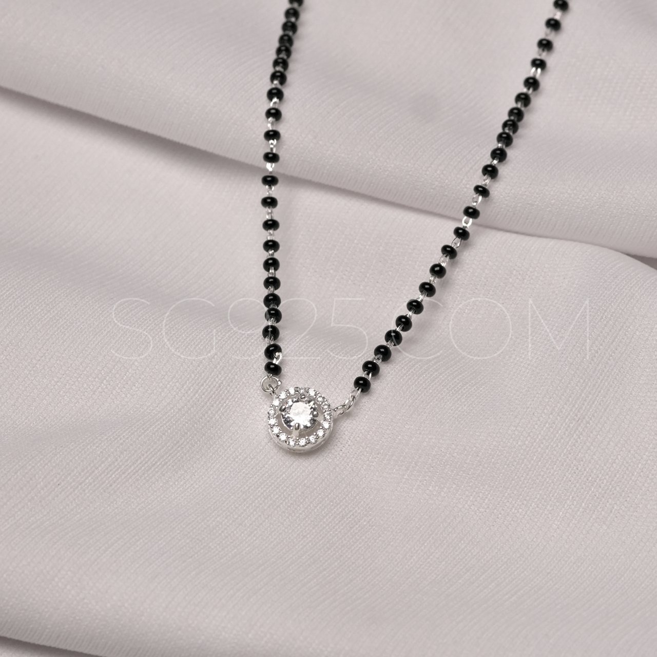 Silver Modern AD Mangalsutra